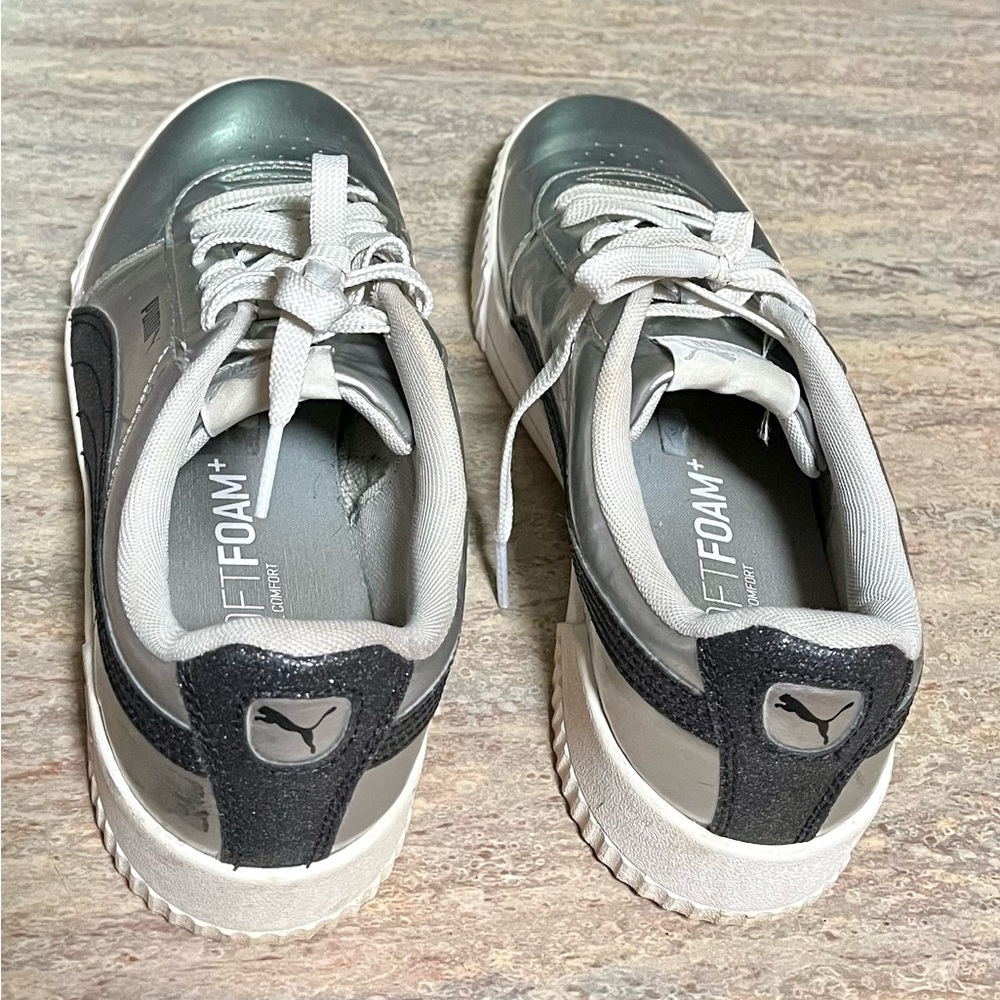 Puma Carina silver and glitter black sneakers - Picture 2 of 13